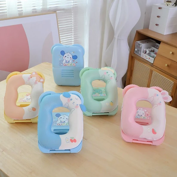 Çizgi Film Desenli Taşınabilir Uyku Yastığı - Pembe Tavşan Desenli Uyku Yastığı 26*19.5*4cm - 11