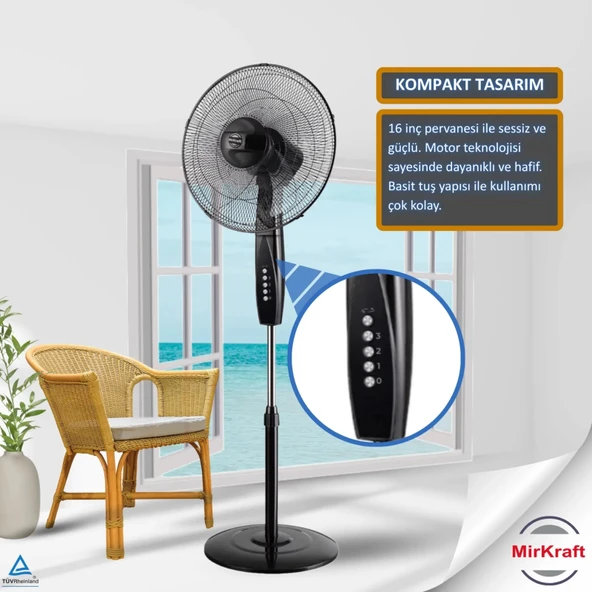 MirKraft FS-M40BR Stand Fan Vantilatör Manuel 16'' ürün görseli