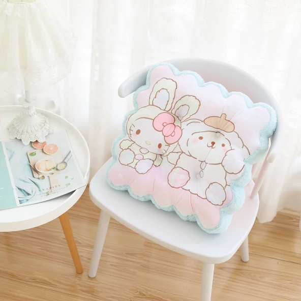 Çizgi Film Peluş Minder - KT Sarı Beyaz 43cm - 6