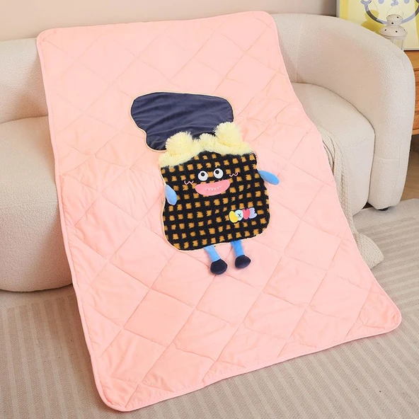 Pembe Yastık Battaniye - 100x150 cm - 11
