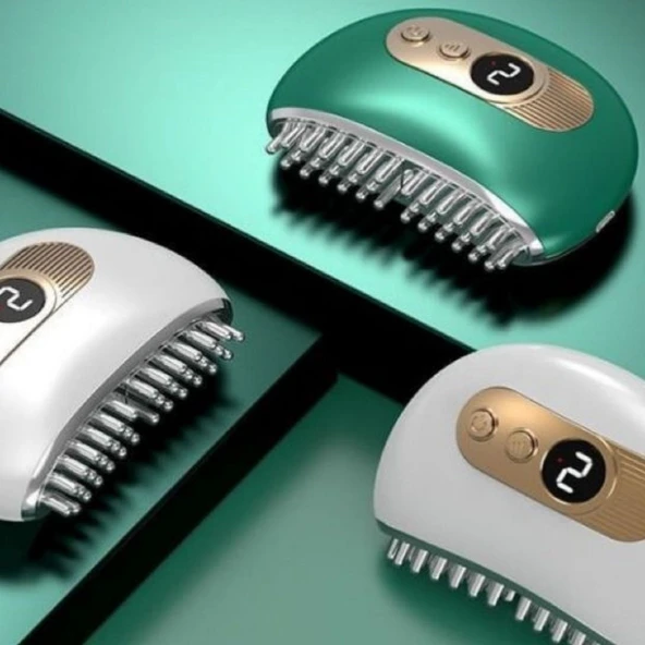 BUFFER® 1 Adet Akıllı Elektrik Akımlı EMS Titreşimli Masaj Tarağı Kademeli Yüz Masaj Aleti Aparatı - 2