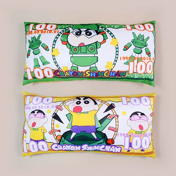 Crayon Shin-chan Peluş Dikdörtgen Yastık - Kondam Süper Güç 75x35cm