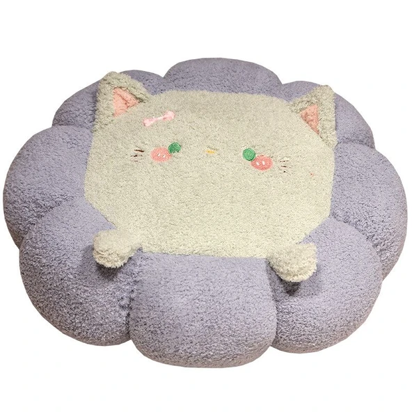 Serin Pirinç Tavşan Desenli Peluş Buz Yastık - 45x45cm - 12