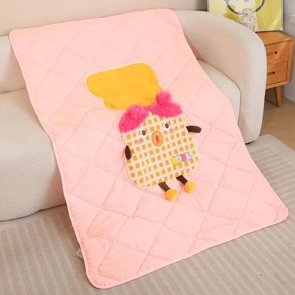 Lacivert 3'ü 1 Arada Yastık/Battaniye - 38cm/100x170cm - 9