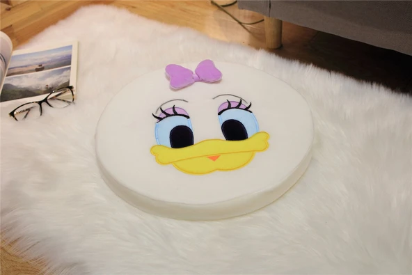 Tatami Peluş Minder - Beyaz Papatya 39x10cm (Yazılı)