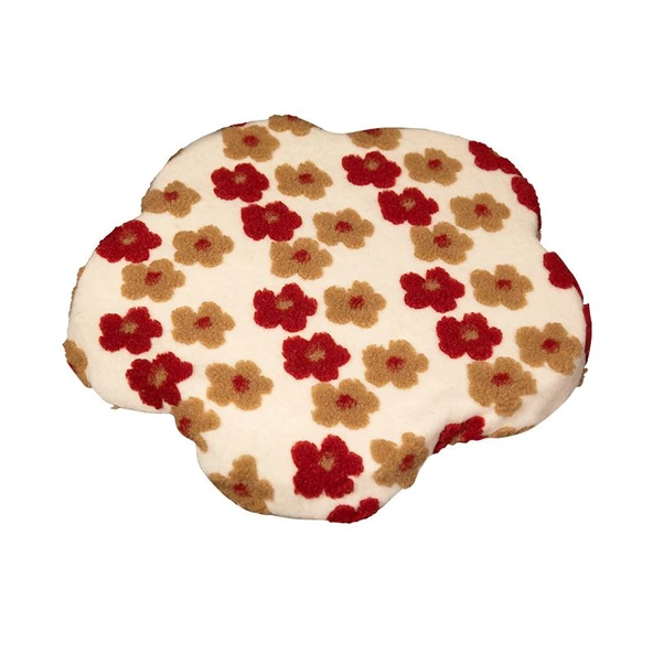 Sevimli Çiçekli Kuzu Yünü Minder - Mavi Çiçekli, 50cm - Resim 12