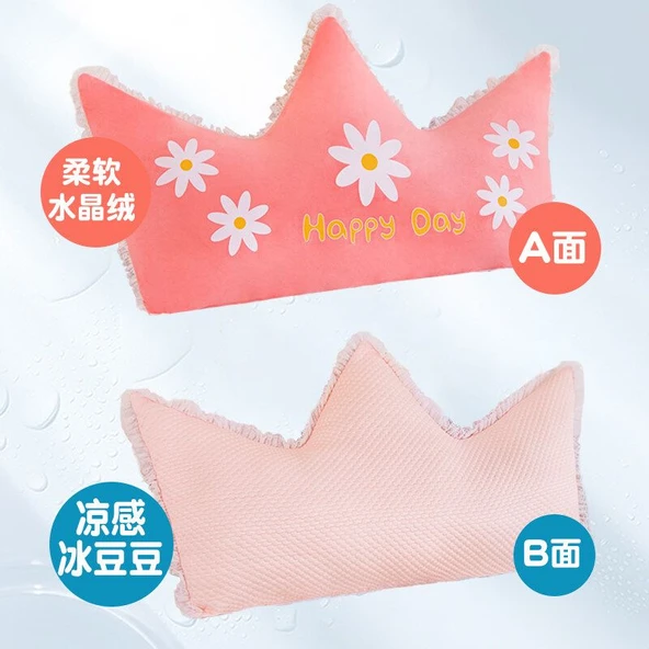 Çift Taraflı Taç Yastık - Açık Pembe Papatya - 85x150cm - Resim 4