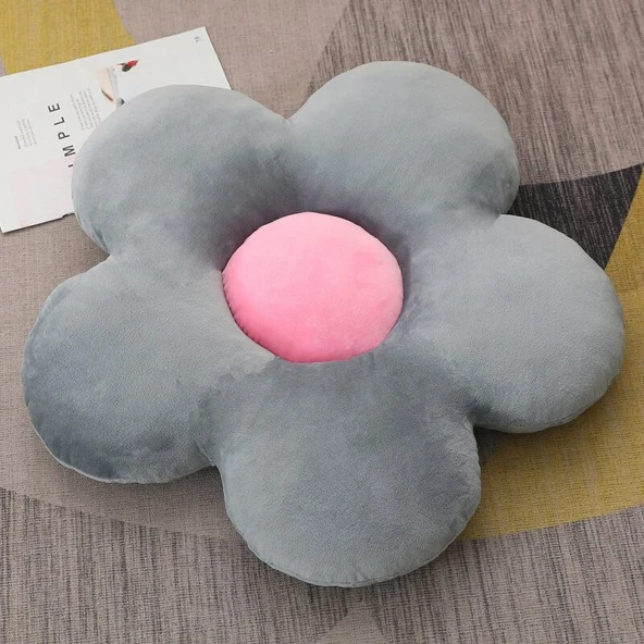 Çiçek Peluş Minder - Sarı - 45cm - Resim 4