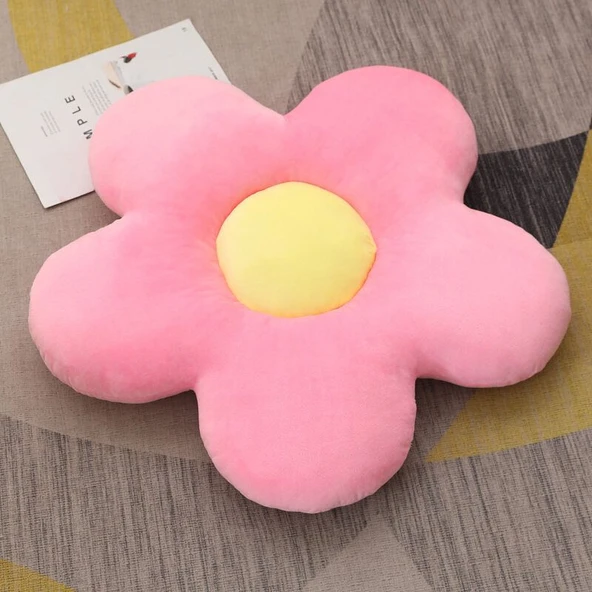 Çiçek Peluş Minder - Sarı - 45cm - Resim 8