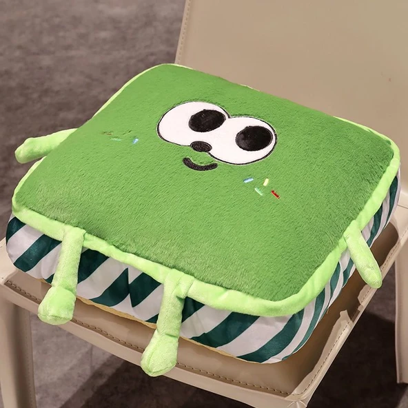 Çizgi Film Tost Peluş Minder - Yeşil 40x40x15cm - 6