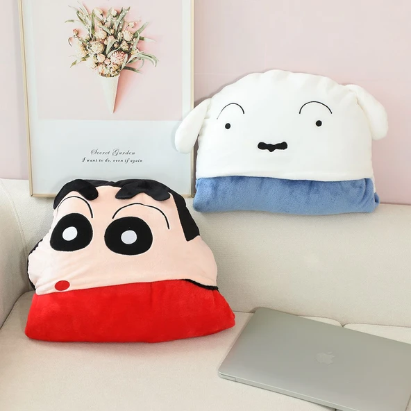 Crayon Shin-chan Peluş Şal Battaniye - Kırmızı - 100x180cm - 5