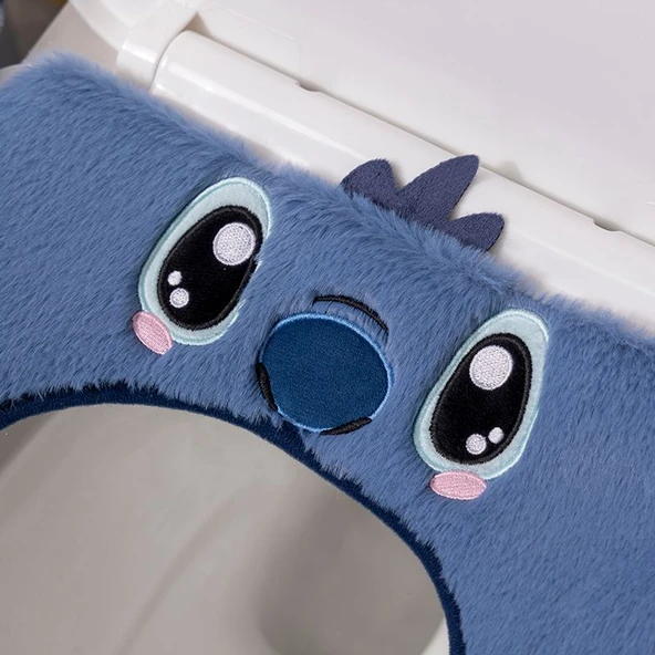 Sevimli Çizgi Film Peluş Klozet Kapağı - Stitch - 6