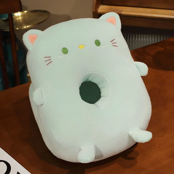 Peluş Uyku Yastığı - Tatlı Kedi - 22x34cm