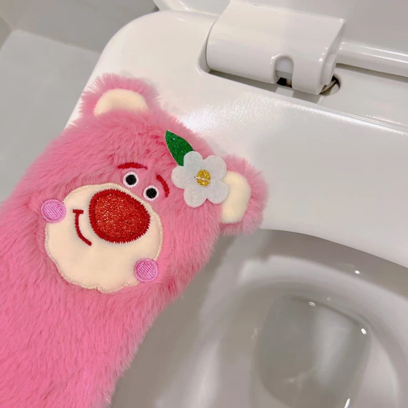 Çilek Ayı Klozet Kapağı - Pembe Dilimli - Tek Boyut - 8