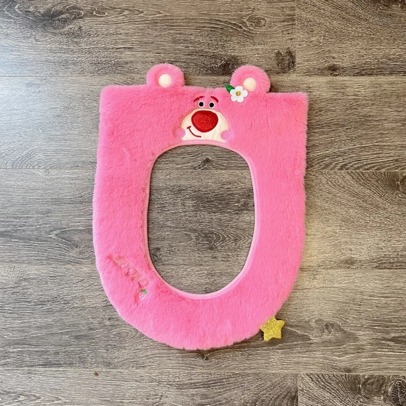 Çilek Ayı Klozet Kapağı - Pembe Dilimli - Tek Boyut - 9