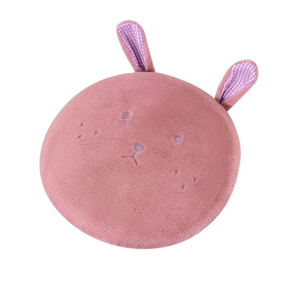 Tavşan Peluş Hafızalı Köpük Koltuk Minderi - Turuncu 40x40cm - 9