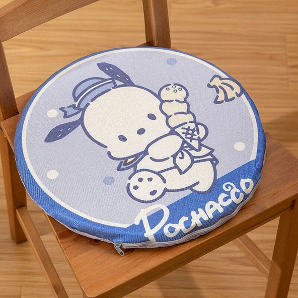 Çizgi Film Buz İpek Yuvarlak Koltuk Minderi - Pacha Dog 40cm - 12