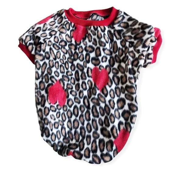 Leopar Hearts Kedi Süeteri Kedi Kıyafeti - 4