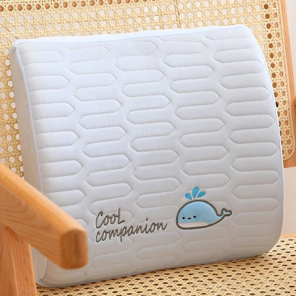 Çizgi Film Buz İpek Lateks Sırt Minderi - Balina Bel Desteği 33*31*11cm - 1