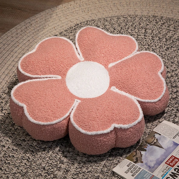 Yonca Çiçeği Peluş Minder - Pembe Sakura - 40cm