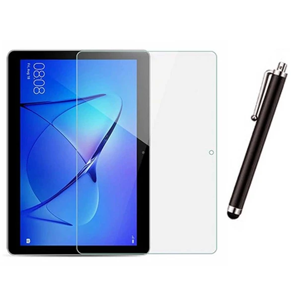 Huawei MediaPad T5 10,1 inç Uyumlu Şeffaf Kılıf Cam Kalem Set - Resim 2