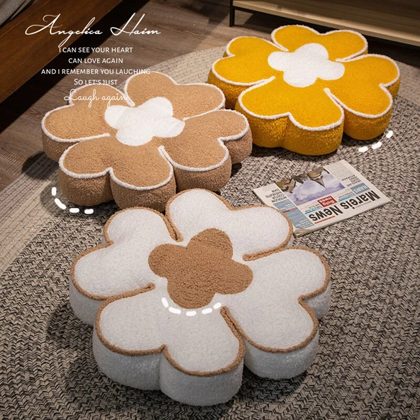 Yonca Çiçeği Peluş Minder - Turuncu Sakura - 50cm - 8