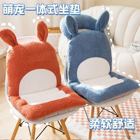 Tavşan Peluş Koltuk Minderi - 40x35x40cm - Turuncu (Normal) - 8