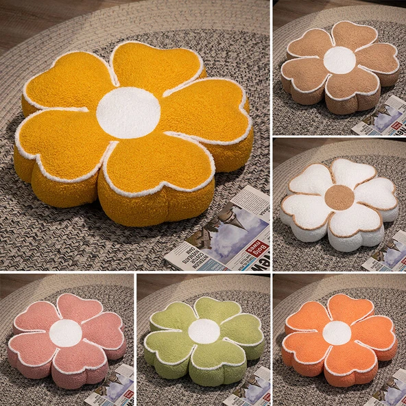 Yonca Çiçeği Peluş Minder - Turuncu Sakura - 50cm - 11