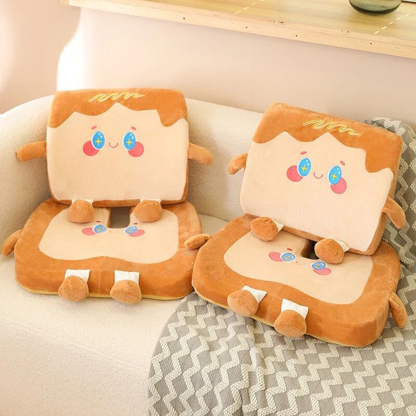 Çikolatalı Tost Peluş Oturma Minderi - 45x35cm - 7