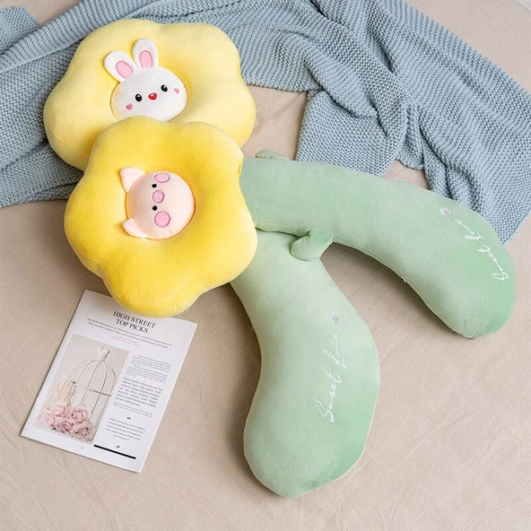 Çiçek Peluş Yastık - Domuz - 100cm - 5