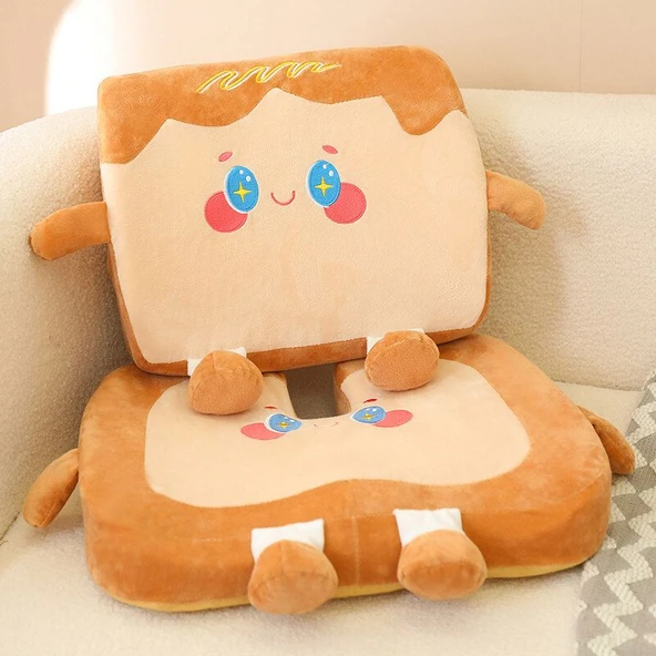 Çikolatalı Tost Peluş Oturma Minderi - 45x35cm - 6