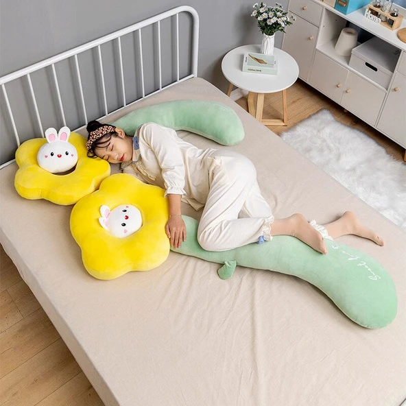 Çiçek Peluş Yastık - Domuz - 100cm - 12