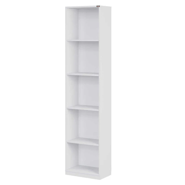 Modern 5 Raflı Kitaplık - Beyaz 43x182x26 cm - 5