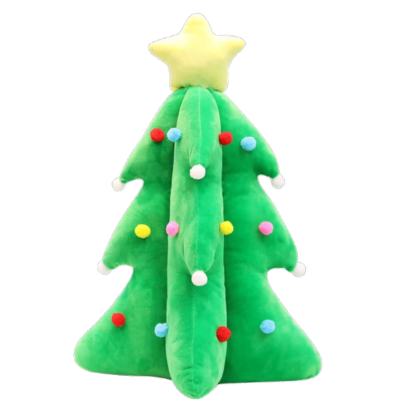 Noel Ağacı Peluş Yastık - Yeşil, 55cm - 11