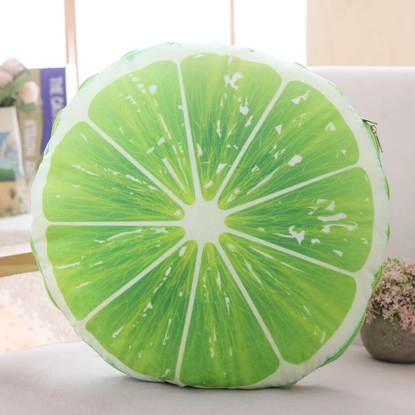 Meyve Desenli Yazlık Serinletici Yorgan - Açık Mavi Limon - 1x1.5m