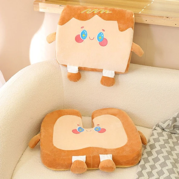 Çikolatalı Tost Peluş Oturma Minderi - 45x35cm - 8