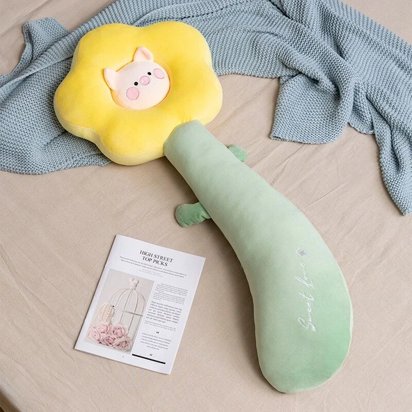 Çiçek Peluş Yastık - Domuz - 100cm