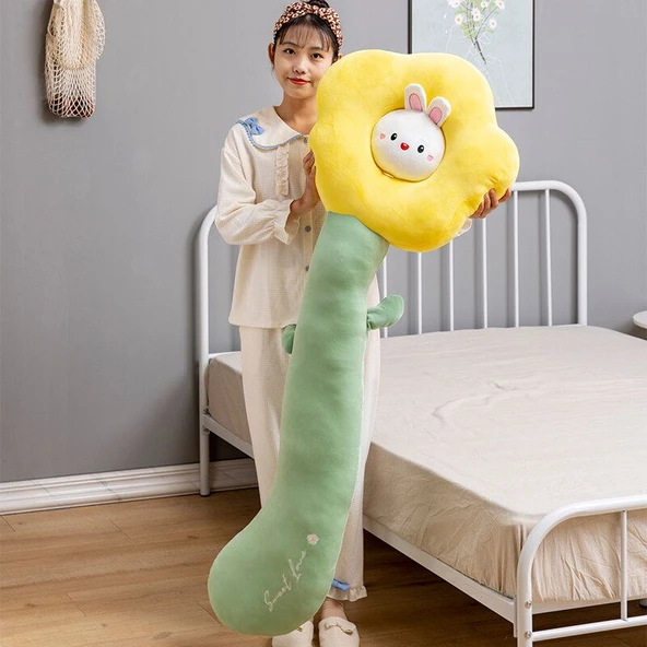 Çiçek Peluş Yastık - Domuz - 100cm - 9