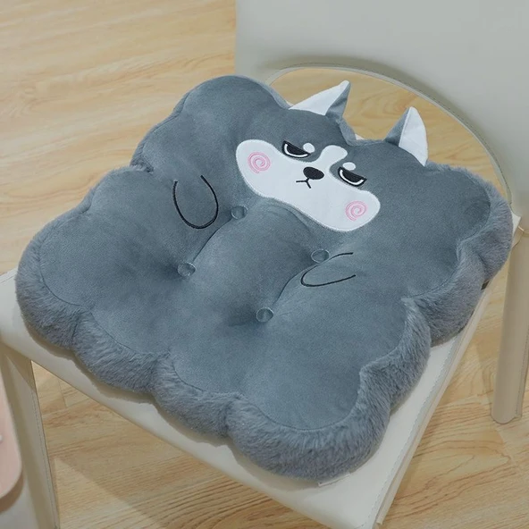 Kurabiye Tasarımlı Peluş Minder - Husky - 38x38x7cm