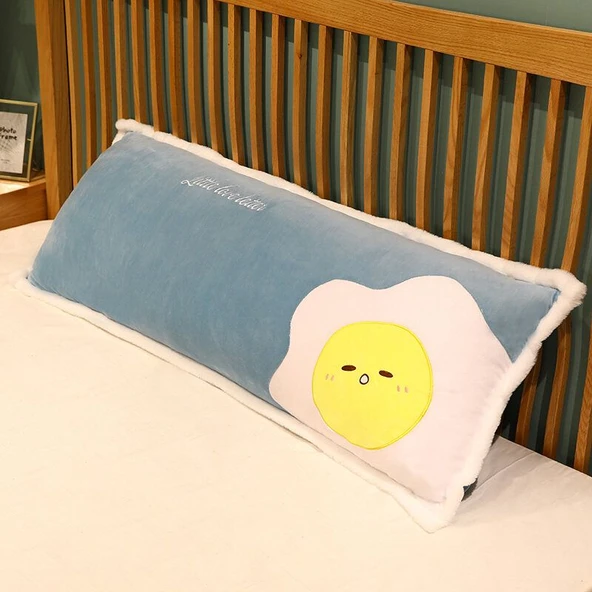 Hayvan Peluş Dikdörtgen Yastık - Kızarmış Yumurta - 70cm