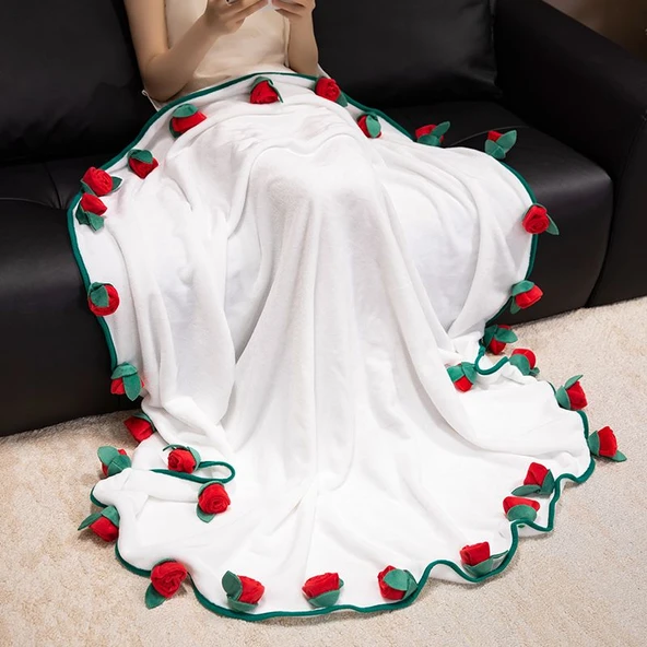 Gül Çiçek Buketi Battaniye Peluş Oyuncak - 90cm - 9