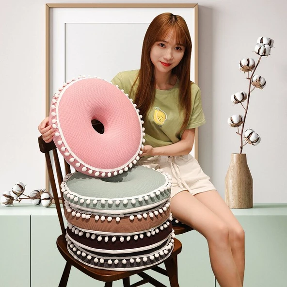 Hafızalı Sünger Donut Minder - Koyu Kahve - 40x8cm - 2