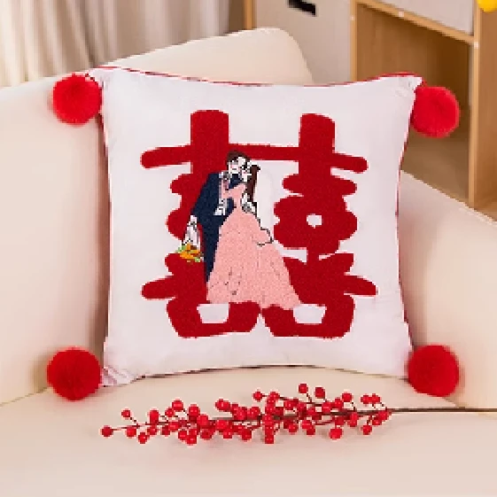 Çift Mutluluk Yastığı 50cm - Beyaz - Tatlı