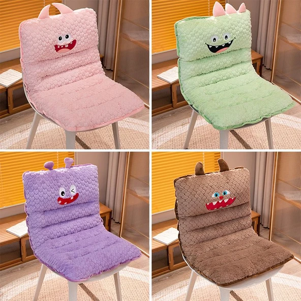 Peluş Bağlantılı Koltuk Minderi - Kahverengi 80x45cm - 4