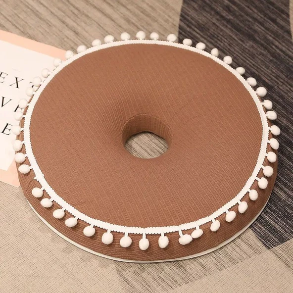 Hafızalı Sünger Donut Minder - Koyu Kahve - 40x8cm - 6