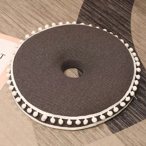 Hafızalı Sünger Donut Minder - Koyu Kahve - 40x8cm - 4