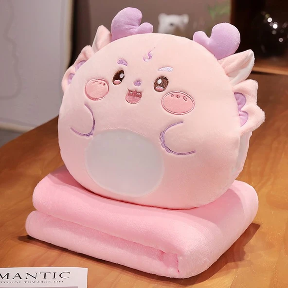 Yeşil Ejderha Peluş Yastık - 35x35cm - 7