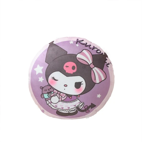 Çizgi Film Yuvarlak Baskılı Peluş Yastık - Cinnamoroll - 35cm - 7
