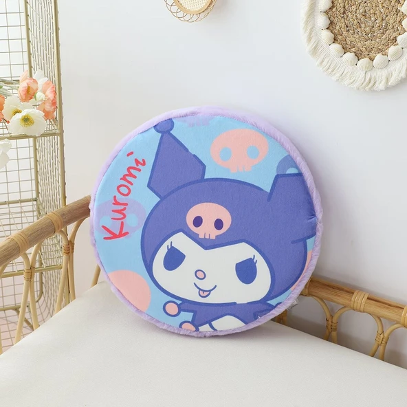 Çizgi Film Peluş Koltuk Minderi - Kuromi - Kalın 7cm