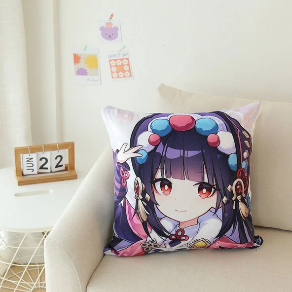 Genshin Impact Yun Jin Desenli Peluş Yastık - 45x45cm